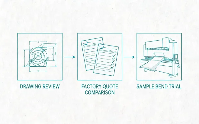 Schematic of press brake RFQ steps without a street map